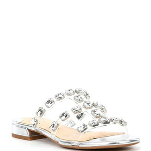 Alex Marie Silver / Crystal Slide Sandals – Size 8
